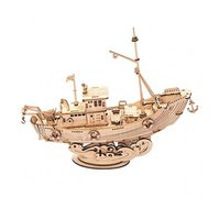 3D drevené puzzle rybárska loď
